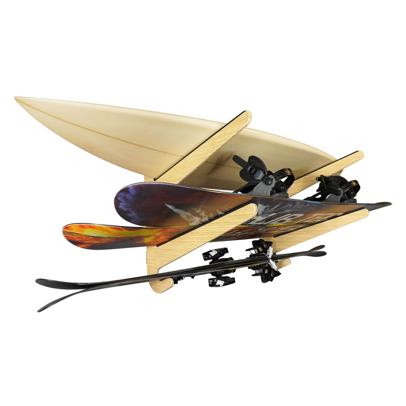 O'ahu Adjustable Multi-Use Ski/Snowboard Rack, 2 Tier, Bamboo