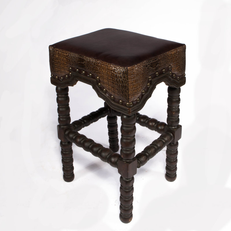 Tabouret de bar et de comptoir Kamena, Crocodile brun, Tabouret de bar (siège d'une hauteur de 31 po)