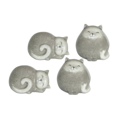 4 Piece Simoneaux Cat Figurine Set