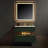 36" Floating Bathroom Vanity, Engineered Stone Top, Soft-Close Drawer, LED Light, Green Finish-1176167329