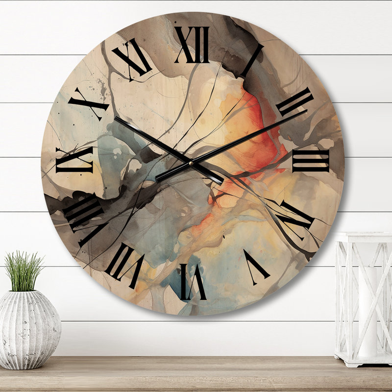 Horloge murale en bois massif Whitbourne, Moyenne