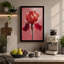 Crimson Iris Botanical 1 Piece Wrapped Canvas Wall Art-1885394607-1885394608