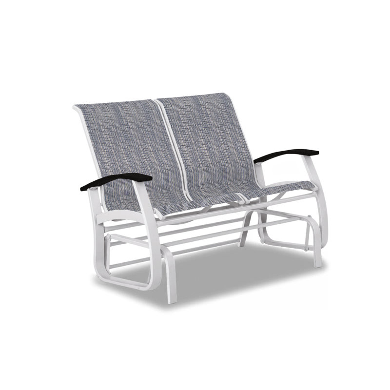 Belle Isle Outdoor Glider, Black P70, Gloss White, Nickel