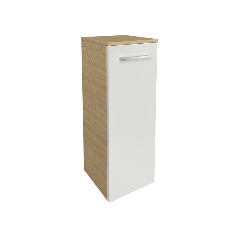 30cm W x 83cm H x 32cm D Wall mounting Bathroom Cabinet, Left stop, Beige/White