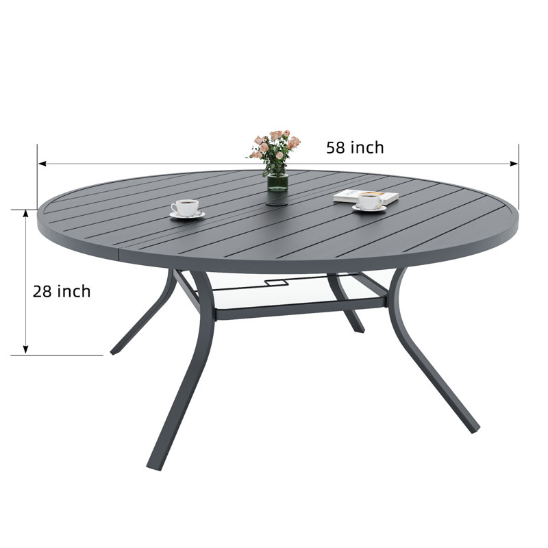 Ensemble de salle à manger 6 personnes avec chaises pivotantes, Gris