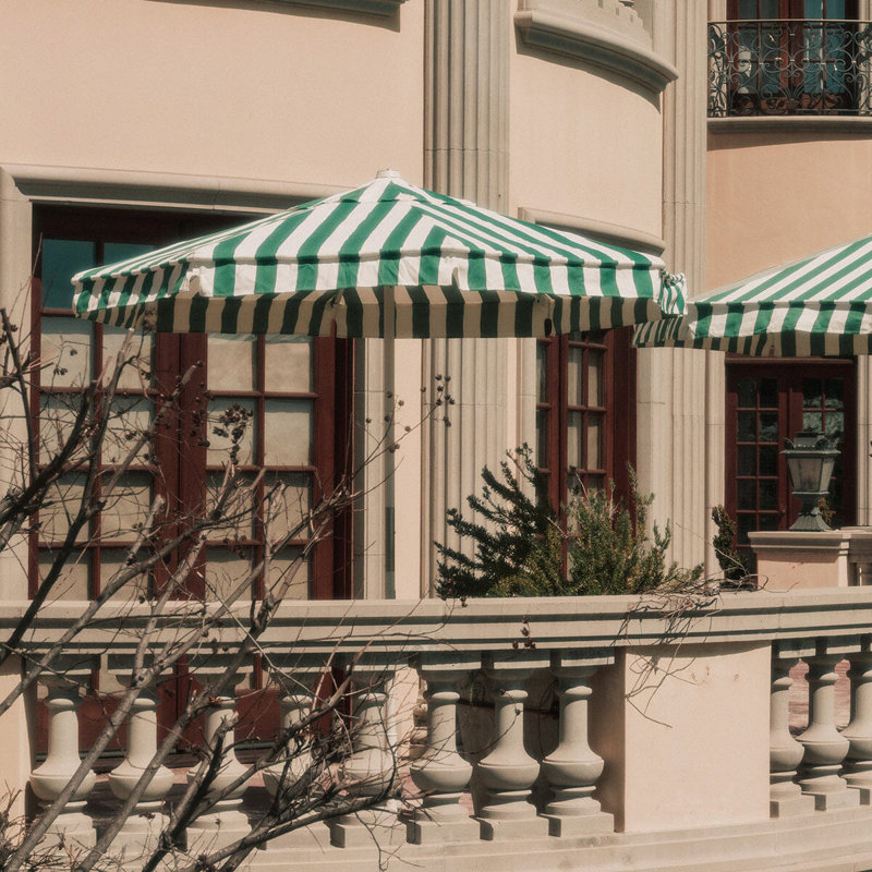 Market 84'' W Umbrella, Green/White