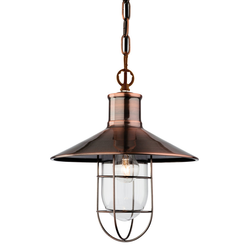 Crescent 1 - Light Cone Pendant, Antique Copper