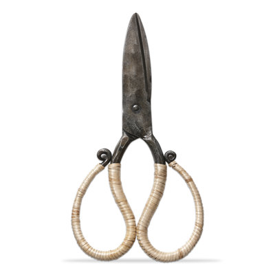 Cane Wrapped Forged Iron Scissors