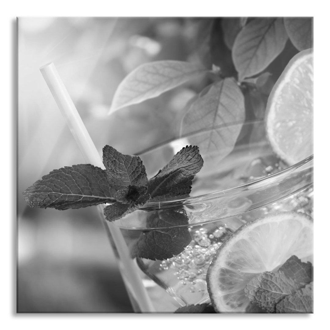 Ungerahmtes Foto auf Glas "Erfrischender Mojito-Cocktail"