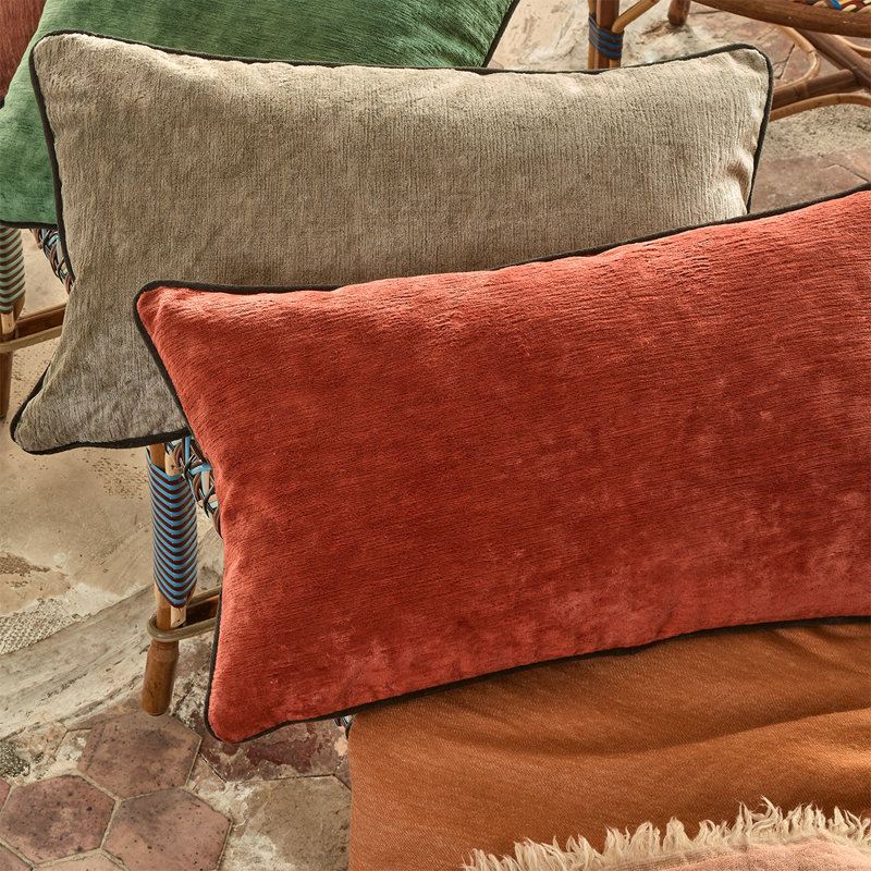Boromee Velvet Pillow Cover & Insert, Red, Rectangle 13"H x 22"W