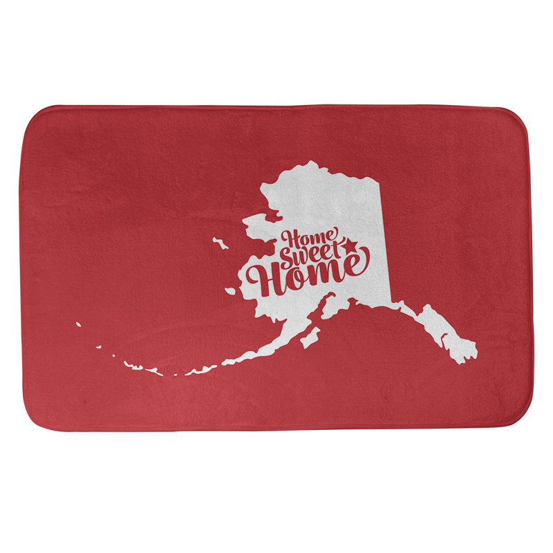 Tapis pour salle de bain en microfibre antidérapant antidérapant Home Sweet, L 17 po x L 21 po, Rouge, Fairbanks