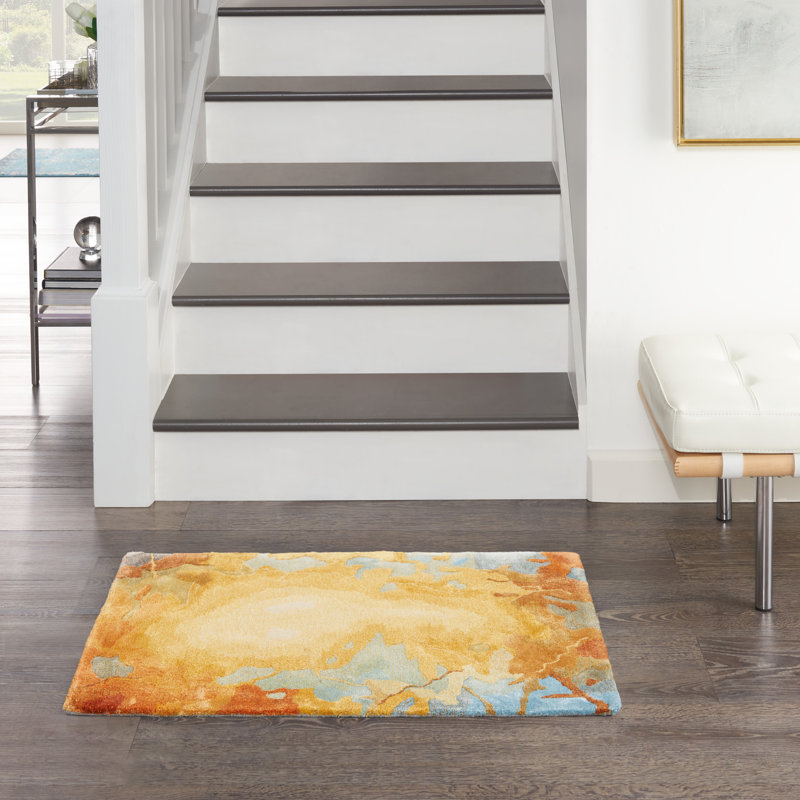 Prismatic   Gold/Multicolor Area Rug, Rectangle 2' x 3'