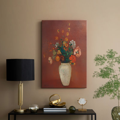 Bouquet dans un vase chinois - toile tendue par Odilon Redon