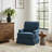 Upholstered Navy Skirted Swivel Accent Arm Chair with Nailhead Trim-505412843