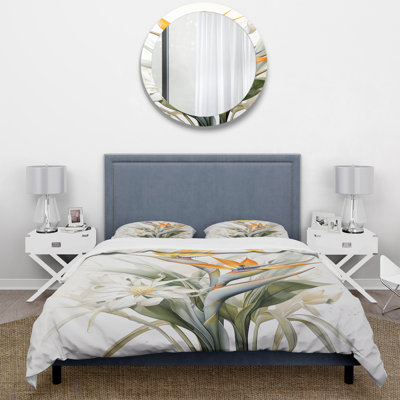 Birds Of Paradise Paradise III - Ensemble de housse de couette à motif floral - Microfibre de polyester