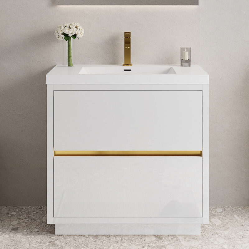 Meuble-lavabo autoportant avec lavabo