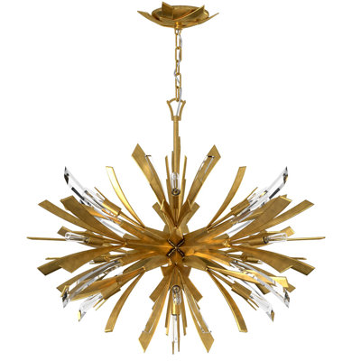 Vida 13-Light Sputnik Single Tier Chandelier Pendant with Clear Crystal Accents -  Fredrick Ramond, FR40906BNG