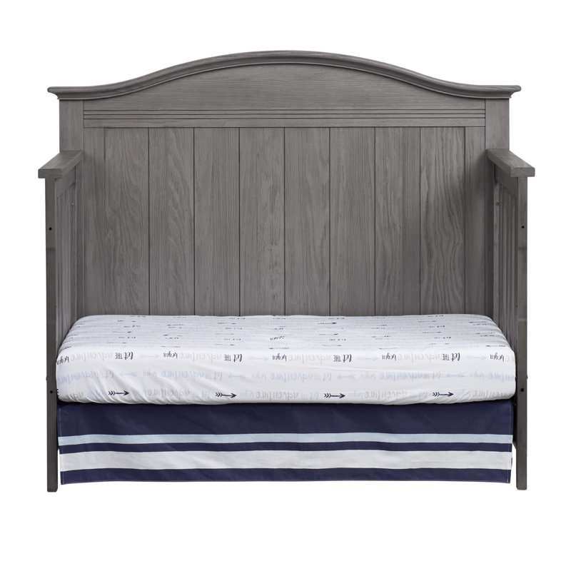 Graphite Gray Solid Wood 4-in-1 Convertible Crib
