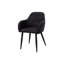 Chaise de salle à manger, ensemble de 2, latérales, rembourrées, cuisine, salle à manger, aspect cuir noir, métal noir, contemporain, moderne