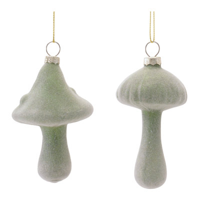 Glass Mushroom Ornaments (Set of 12)