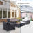 Boling Acacia Outdoor Conversation Set Group Seating Patio Furniture Covers