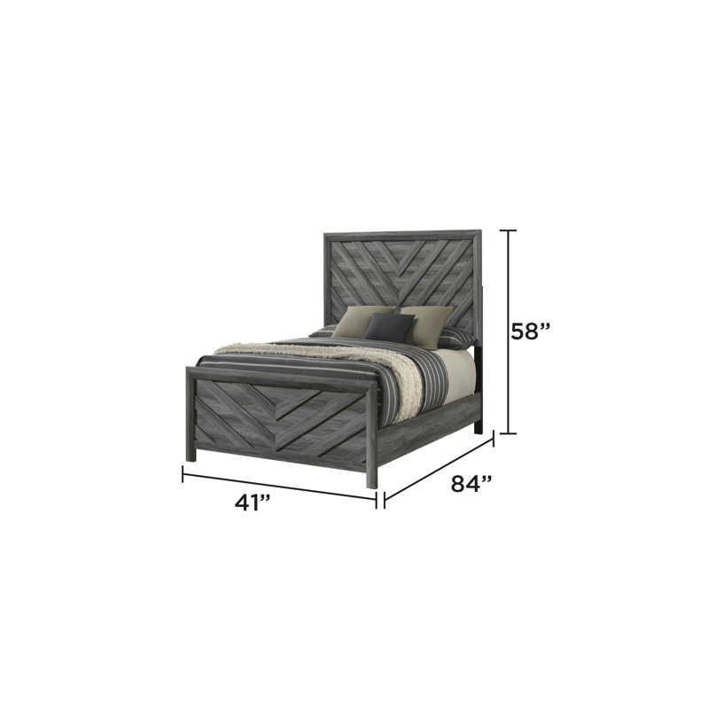 Lit simple contemporain gris avec un support de matelas confortable, un lit élégant, rehaussant le décor et la fonctionnalité de la chambre à coucher