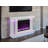 Contemporary Style TV Stand Electric Fire Place 3-Level Brightness Setting Room Temperature Control White Finish Primary Living Room
