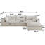 Velours côtelé profond à 4 places 118,2 po blanc, double couche, coussin amovible, sans assemblage, rembourrage en plumes, compression à haute densité pour une installation facile en blanc, conception à couches, tissu doux luxueux