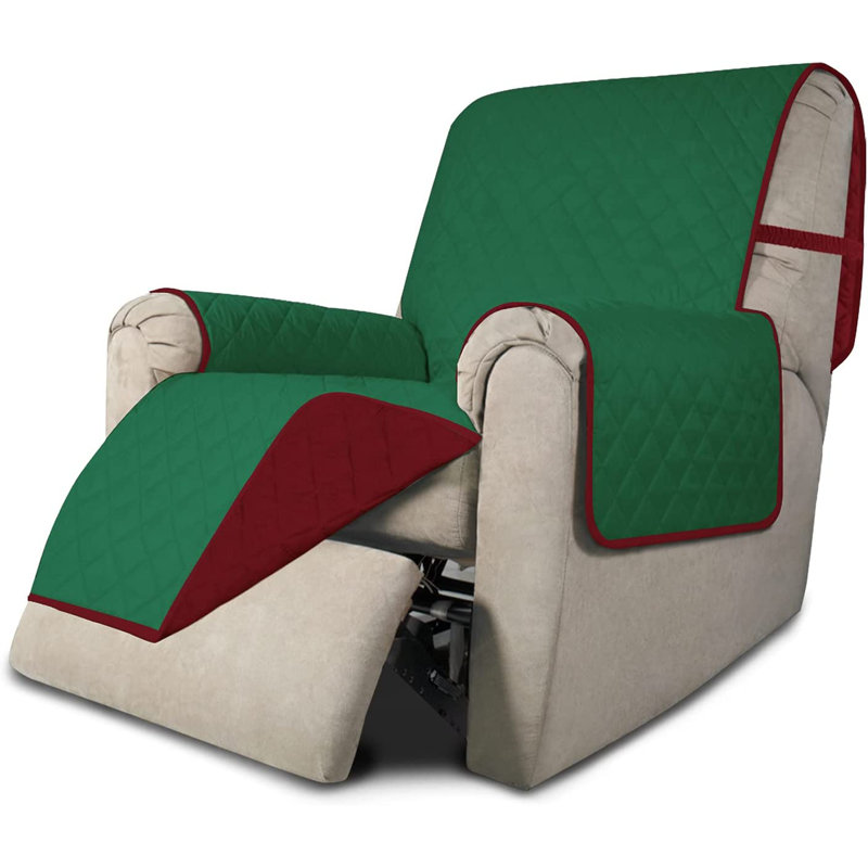 Housse de fauteuil inclinable réversible Easy-Going Chair, Vert / tissu rouge de Noël, H 4,45 po x l 11,22 po x P 11,18 po