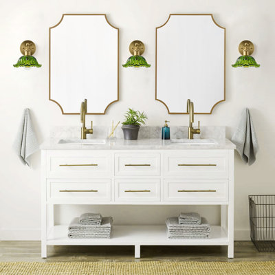 1-Light green glass dimmable Wall Sconce