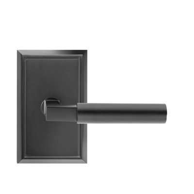 Levier de passage Bravura 845-1 sur rosace rectangulaire traditionnelle en noir mat