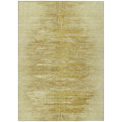 Tapis intérieur lavable abstrait doré et blé 9 pi x 12 pi