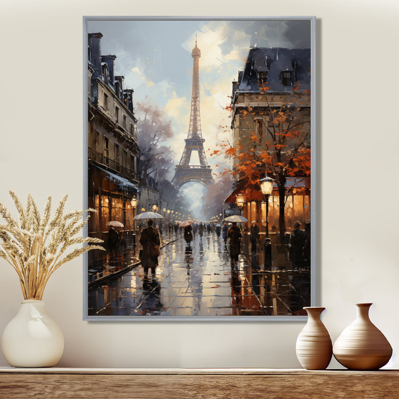 Eiffel Paris au 19e siècle - art mural Paris, H 40 po x l 30 po, Cadre photo argenté