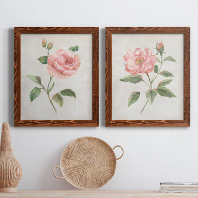 Grandiflora I - Ensemble de 2 peintures sur toile encadrées