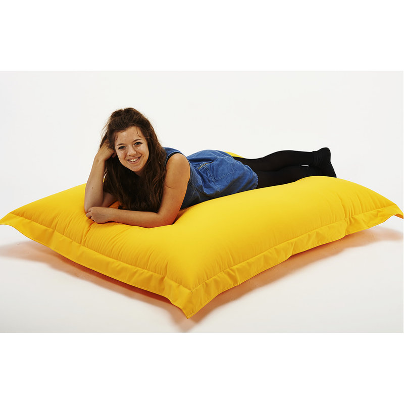 Bean Polyester Outdoor Friendly Refillable Bean Bag Chair & Lounger, Yellow