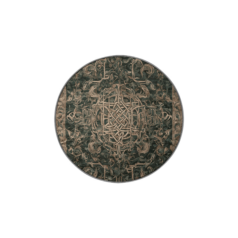 Tapis gris lavable à la machine, Rond 6 pi