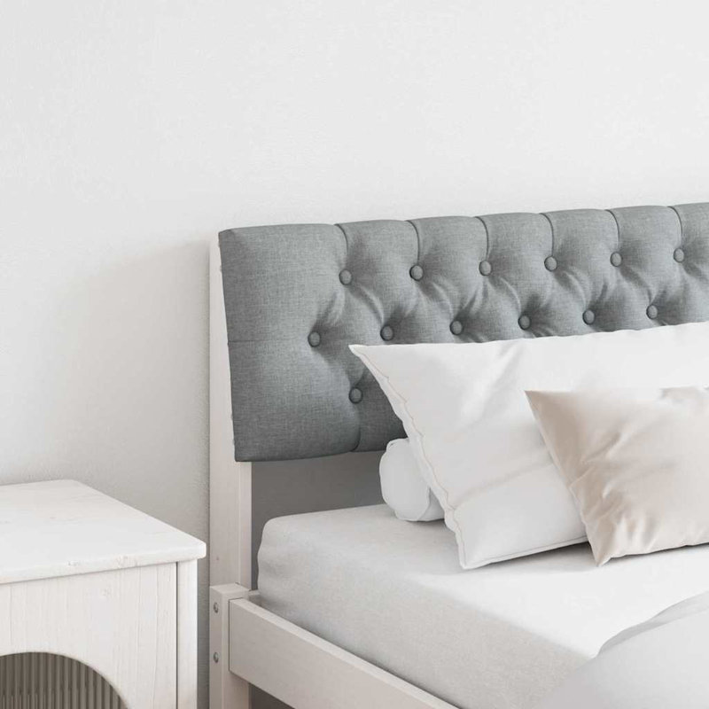 Solid Wood Headboard, King, Light Grey, White
