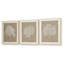 Art mural Henny, ensemble de 3, motifs de corail blanc, cadre avant en verre brun 20 x 24