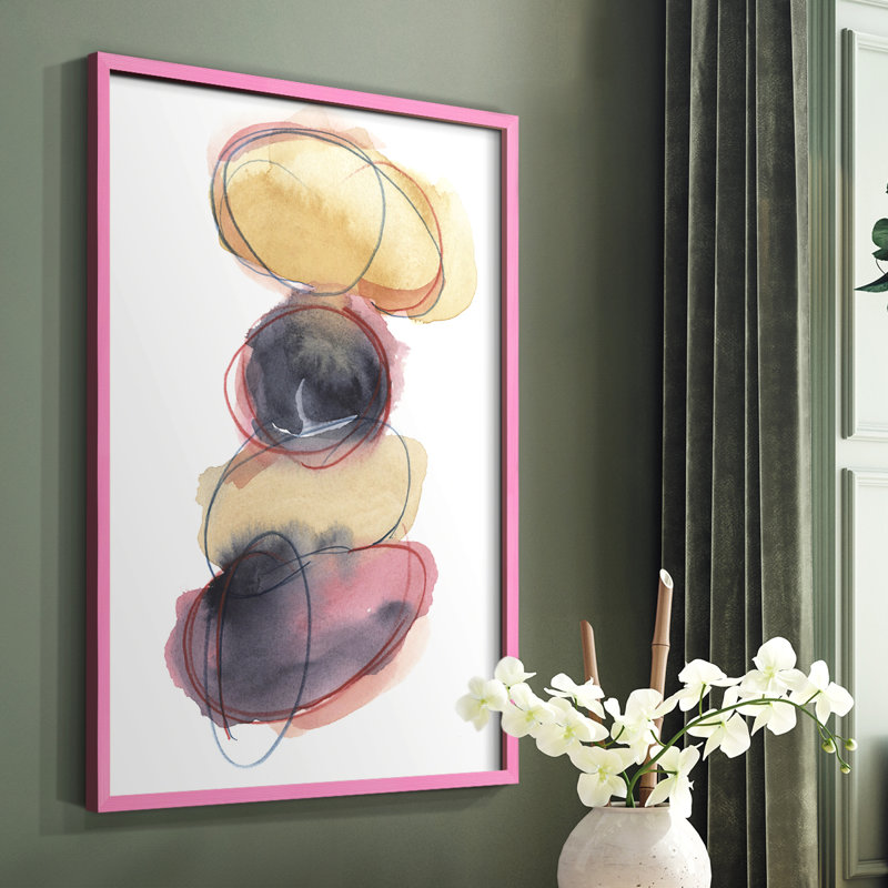 «Balancing Act II», reproduction encadrée - bois massif, Rose, H 10 po x l 8 po