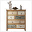 Commode d'appoint rétro en bois avec 6 tiroirs, commode de rangement rustique multicolore sculptée pour chambre à coucher, salon, décor de style campagnard (L 25,59 po x l 12,6 po x H 33,07 po)