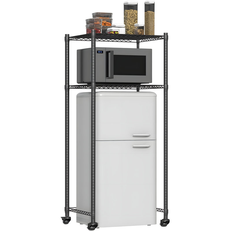 Support de réfrigérateur robuste et réglable avec roulettes, support de rangement polyvalent pour micro-ondes, laveuse et organisation à domicile