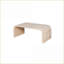Table basse rétro en bois naturel au design Art déco incurvé, facile à assembler pour le salon