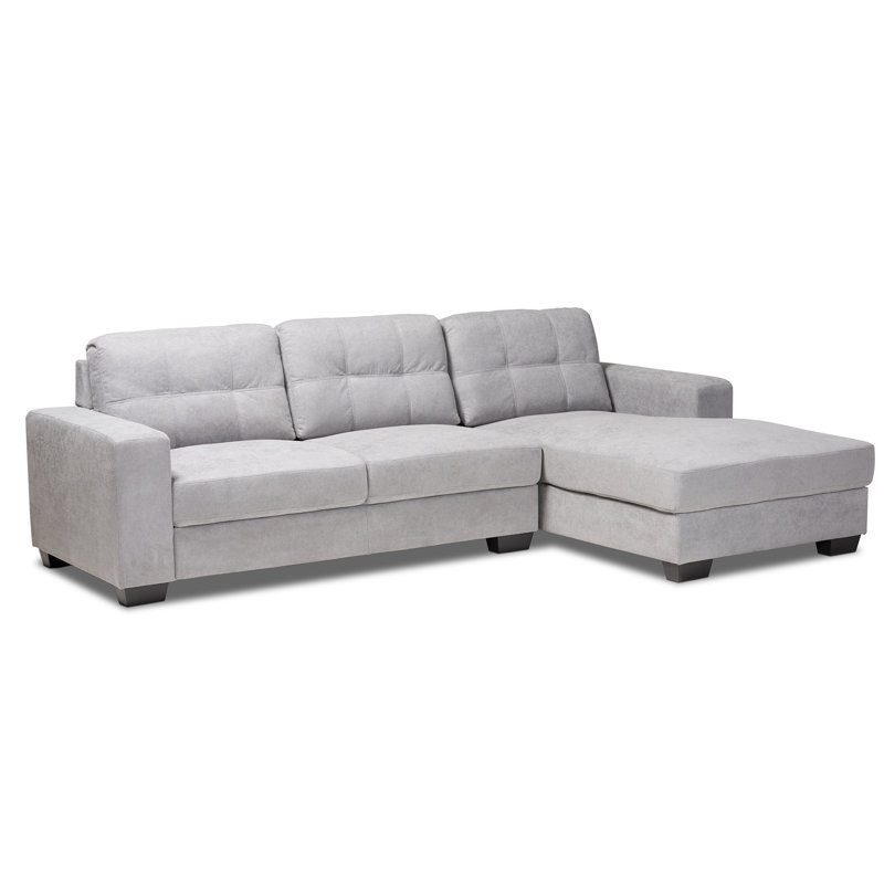 Canapé et chaise longue Alexandrina, Orienté à droite, Gris clair
