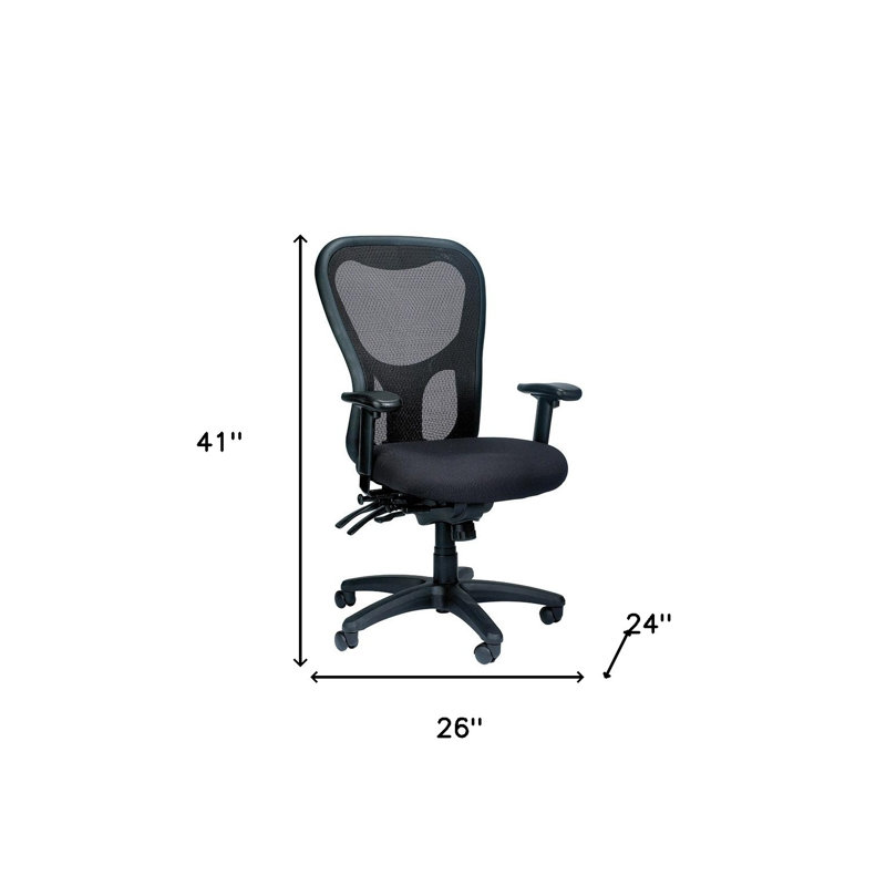 Chaise de bureau noire pivotante réglable