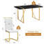 Ensemble de salle à manger 5 pièces rectangulaire moderne avec table haute brillance et chaises en porte-à-faux en similicuir-691350973-695207122