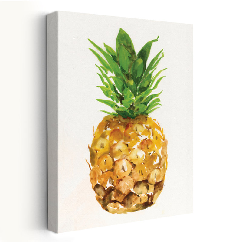 Ananas I, peinture de cuisine contemporaine, H 36 po x l 24 po