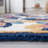 Blossom Hand Tufted Wool/Cotton Oriental Rug in Ivory/Blue-202013324