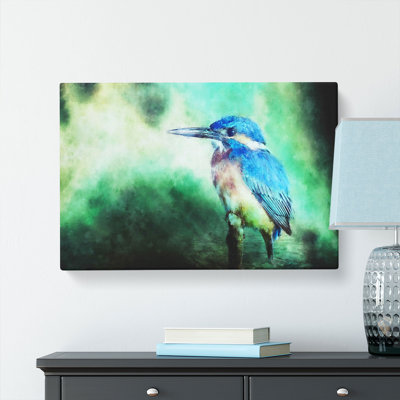 The Kingfisher Bird Looking West Painting - Wrapped Canvas Graphic Art