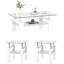 Ensemble de table de salon 3 pièces avec plateau en verre, pieds en métal et 2 tablettes de rangement Esbeidy, comprenant 1 table basse et 2 tables de bout-564030848-564030850