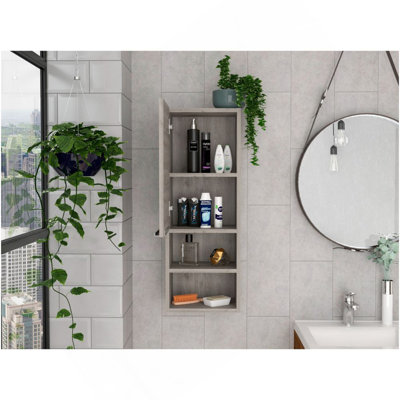 Light Grey 2-Shelf Bathroom Cabinet